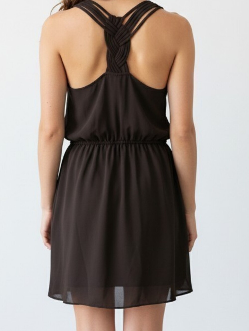 Love Tree Elegant Black Midi Dress - S